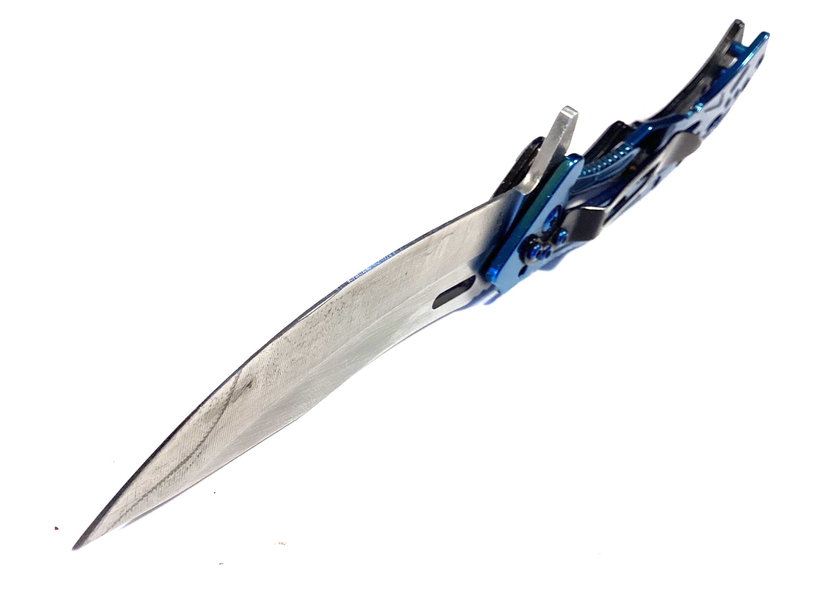 Cornwell Tools Blue Anodized Snap Lock Folding Pocket Knife 4-3/4” Closed NICE