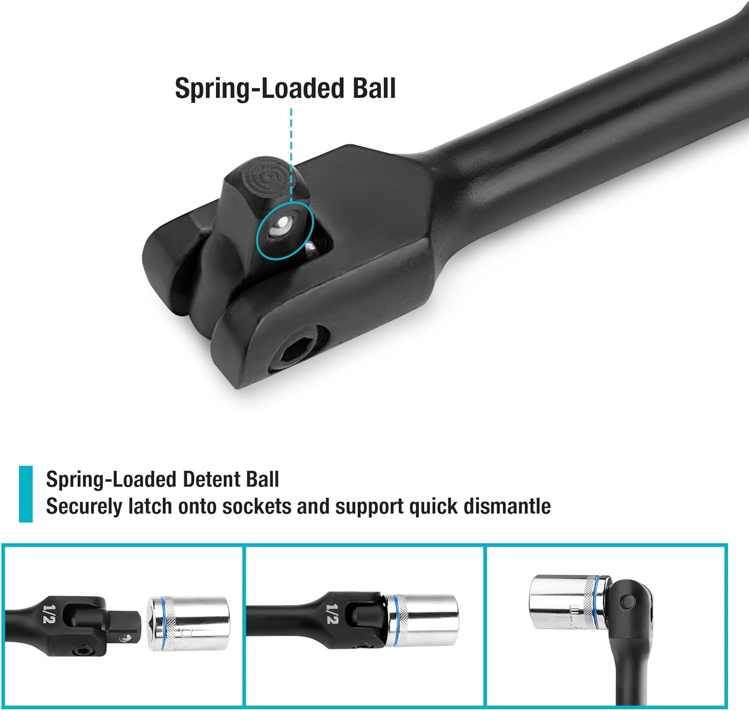 Manual Breaker Bar Set, 1/4, 3/8, 1/2 Inch Drive, Alloy Steel Construction