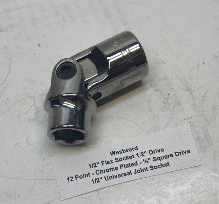 Westward 1/2″ Flex Socket 1/2″ Drive – 6 Point – Chrome Plated – 1/2″ U-Joint