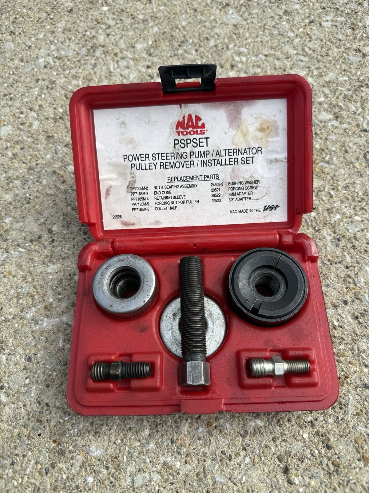 Mac Tools Power Steering Pump/ Alternator Pulley Remover/ Installer Set PSPSET