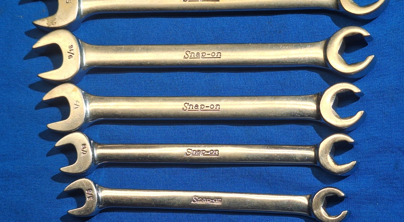 Old Logo Snap-On 7 piece RXS Open end Flare Nut SAE wrench set 3/4″ – 3/8″