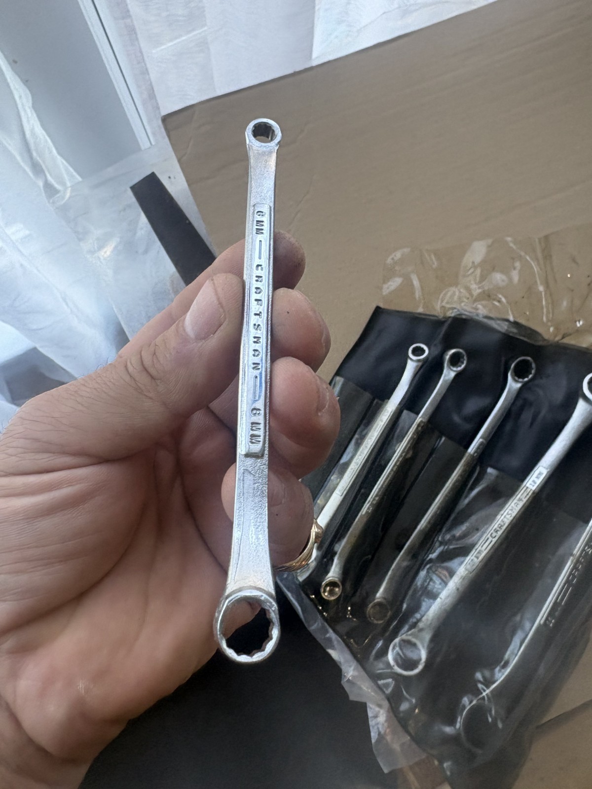 6 Piece Vinatge Craftsman Metric Box End Wrench Set No. 4295 with case