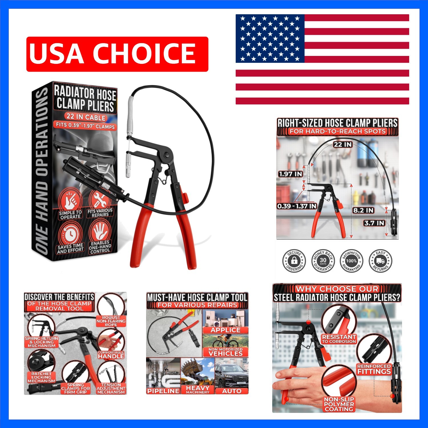 Radiator Hose Clamp Pliers Automotive Tool – Corrosion-Resistant Hose Clamp T…