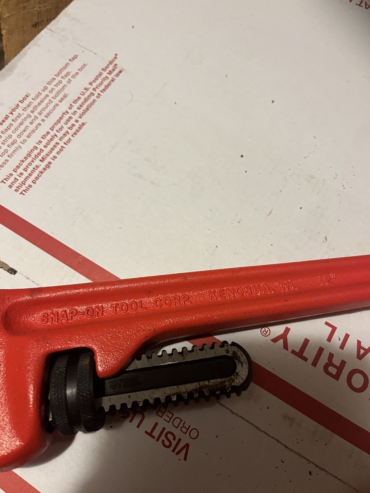 Snap On Tools PW12C Adjustable 12” Pipe Wrench Lightly Used Nice One 👍