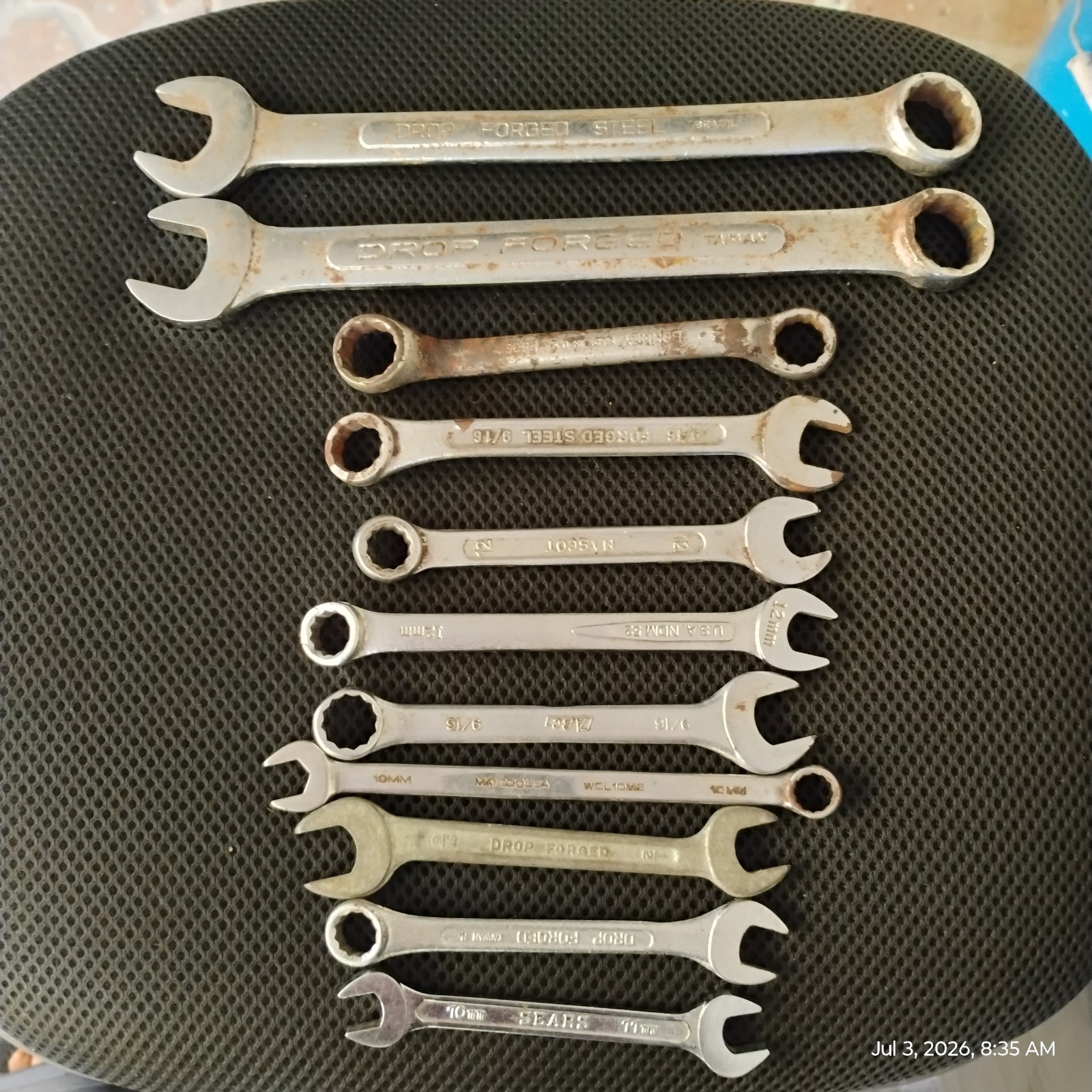 wrenches stainless steel open end asst. sizes
