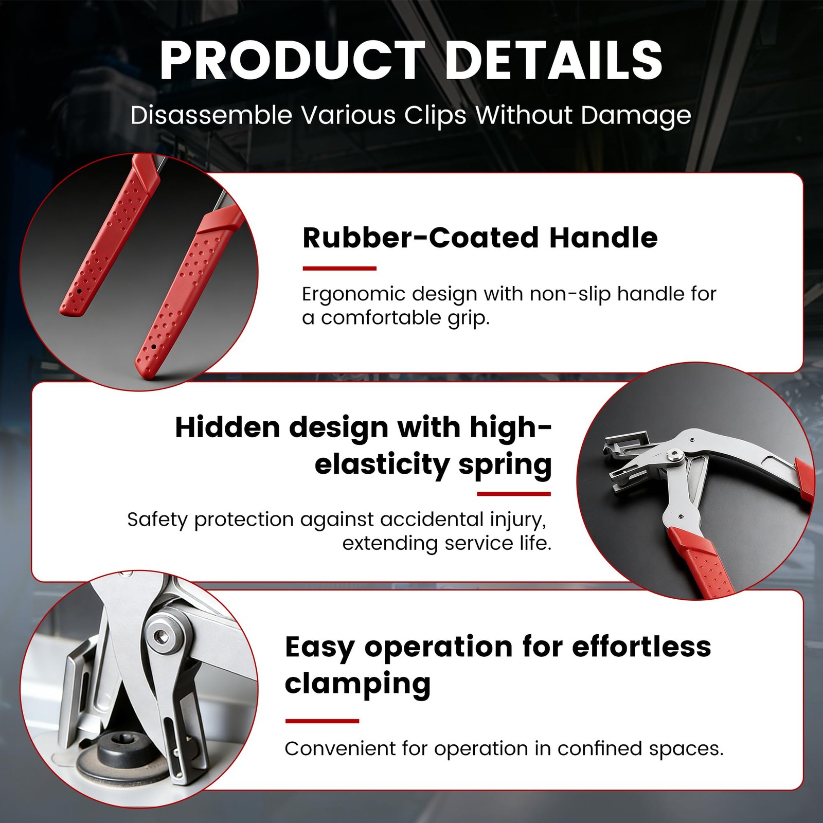 Car Clip Pliers, Professional Auto Trim Removal Tool Ergonomic Panel Clip Pli…