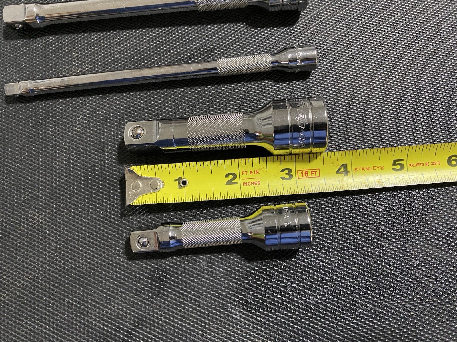 NEW Snap-On Tools 5 Piece 1/4 + 3/8 + 1/2 Drive Extension Lot Set 3-8 inches