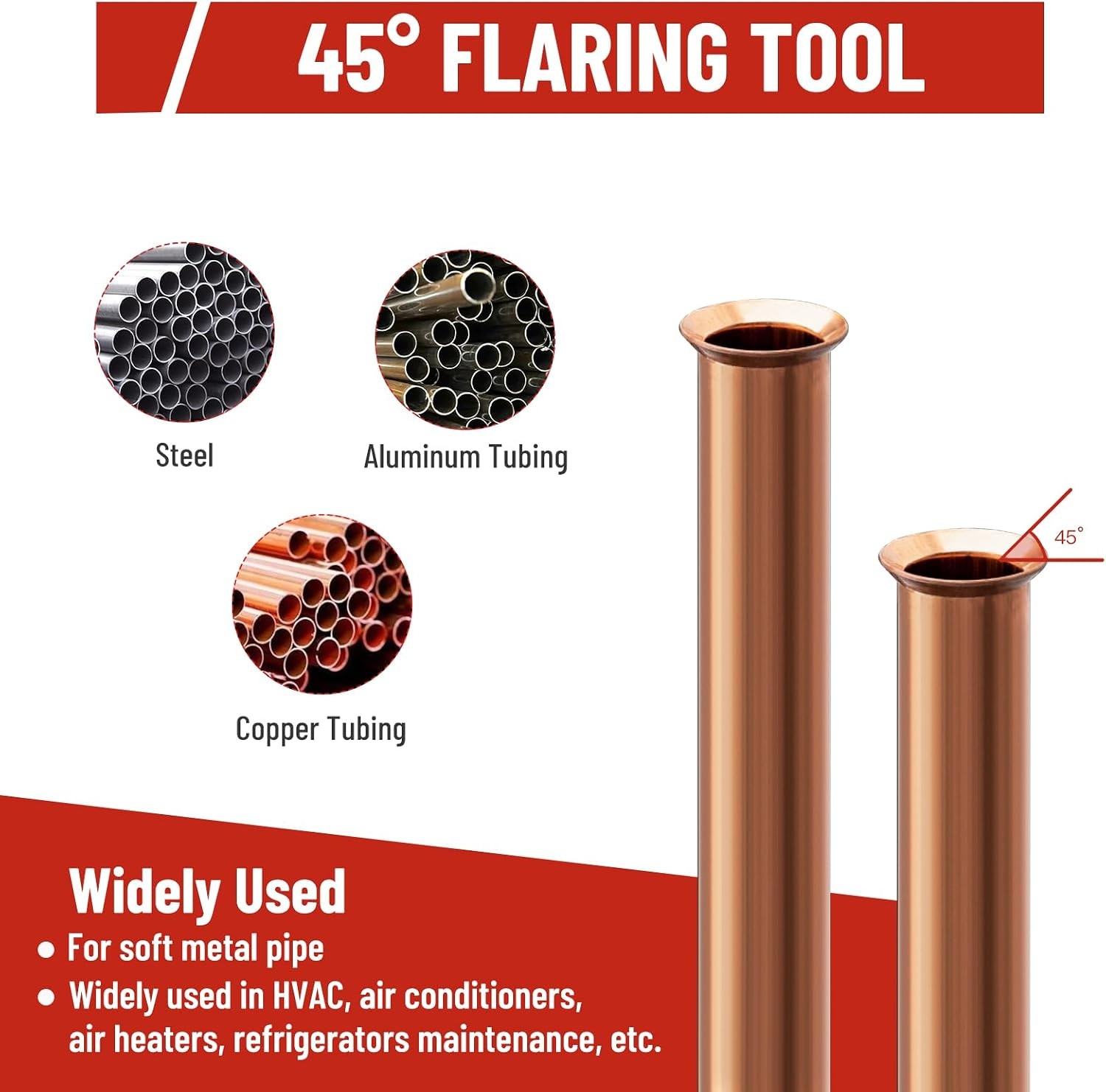 Professional Brake Line Flaring Tool 45 Degree Set-Single, Bubble, Double Flares