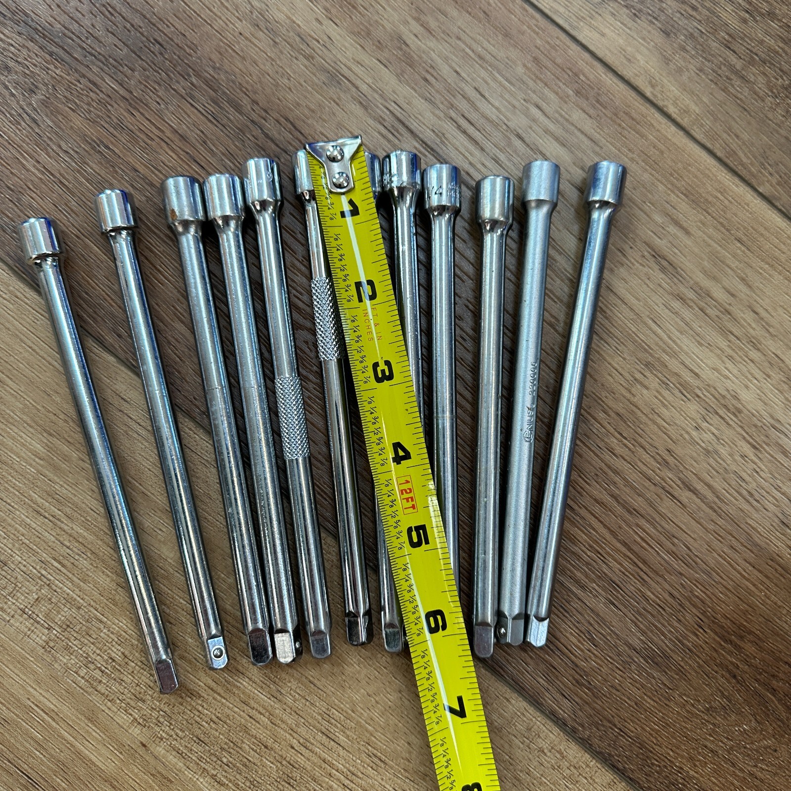 Lot of 12 Socket Extensions 6″ Long 1/4″ Drive