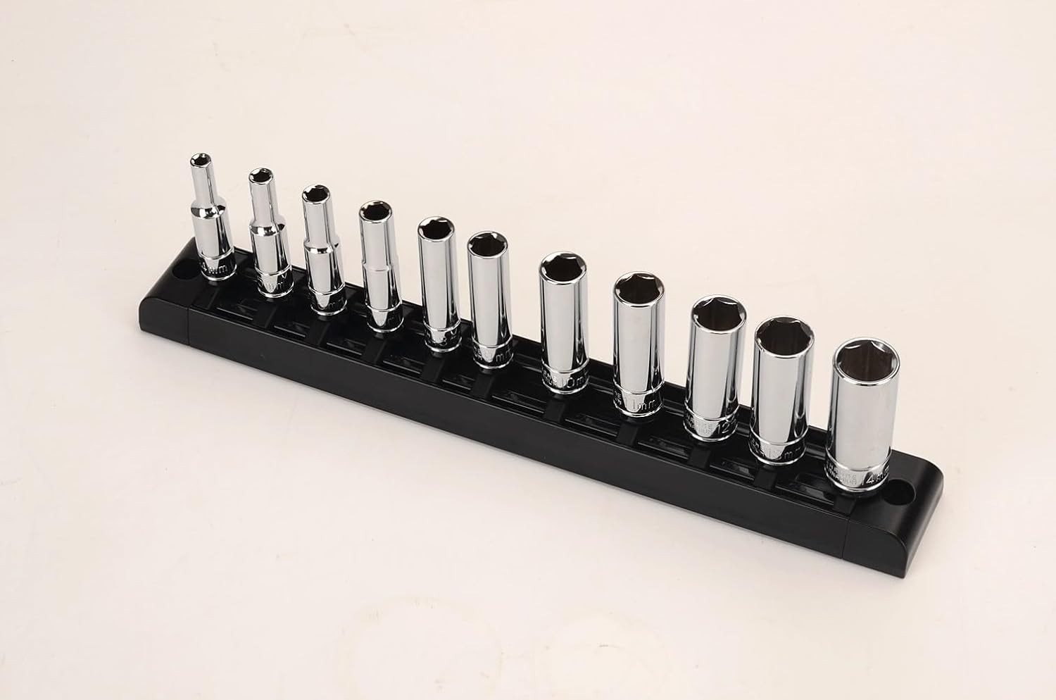 11 Piece 1/4 Inch Drive 6-Point Deep Socket Set with Sturdy Holder，Metric Siz…