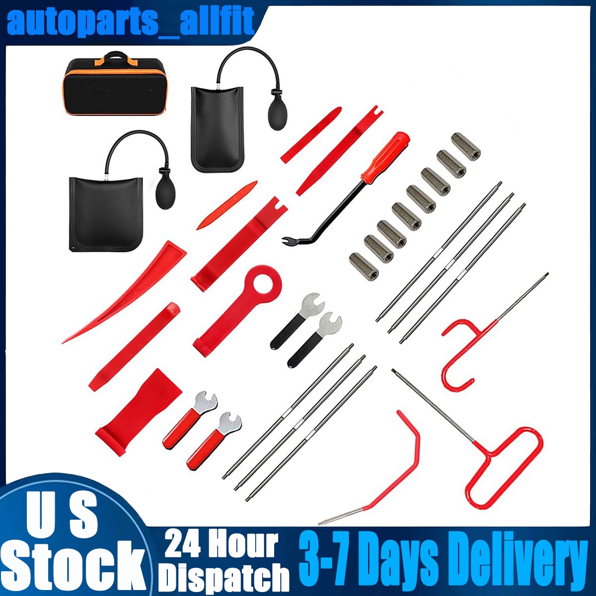 33Pc Emergency Auto Tool Window-Car Door Lock Universal Repair Tool Kit US STOCK