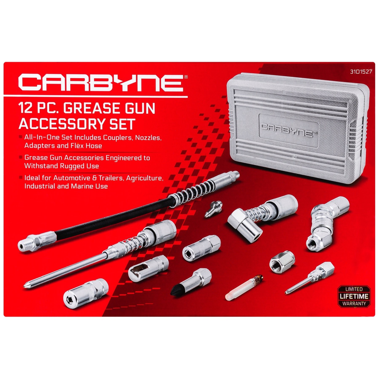 Carbyne 12 Piece Grease Gun Accessory Set | All-in-One Set Includes Couplers,…