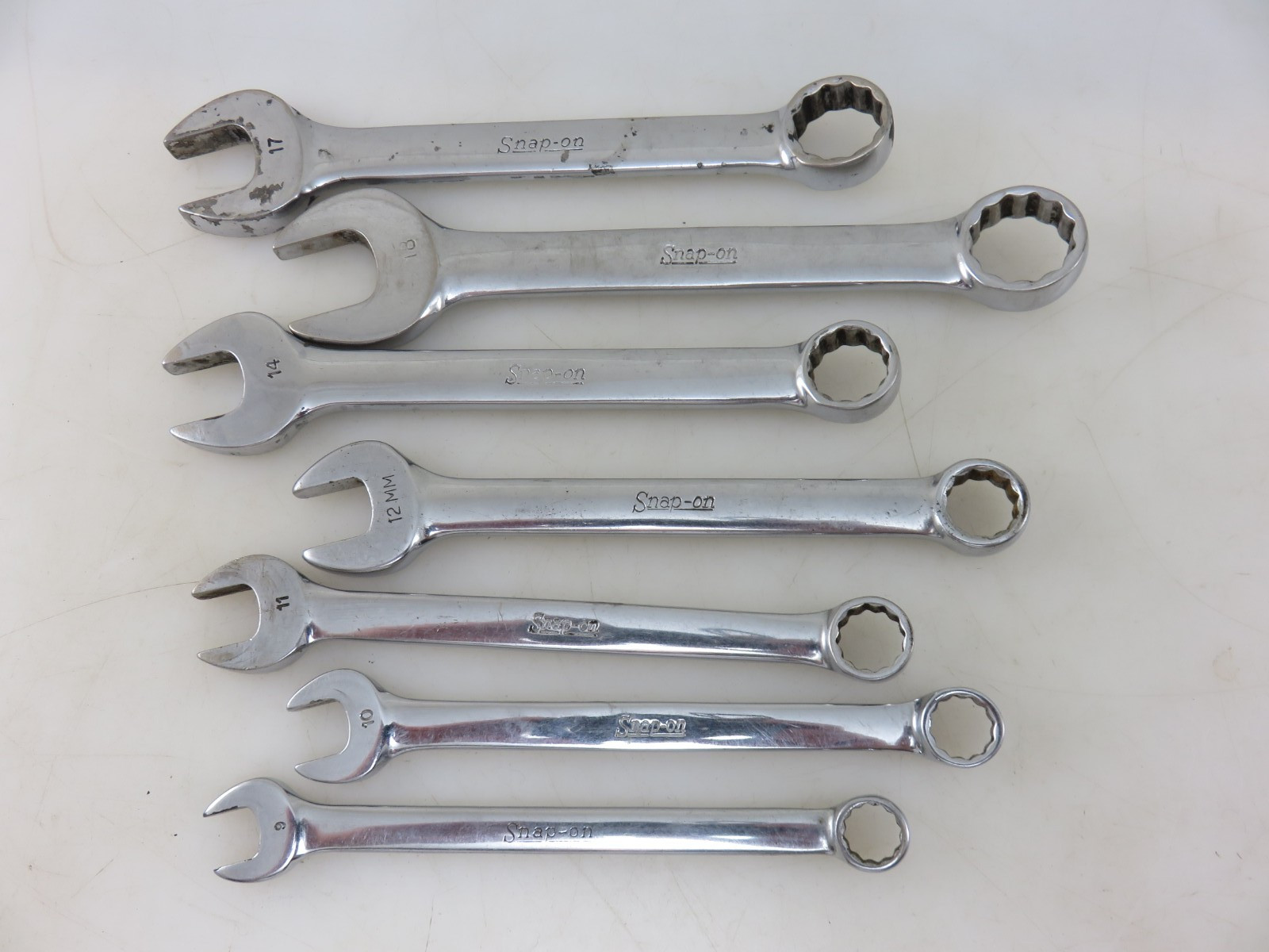 Snap-On OEXM SHORT Metric Combination Wrench 9mm-18mm 7pc Set Made In USA