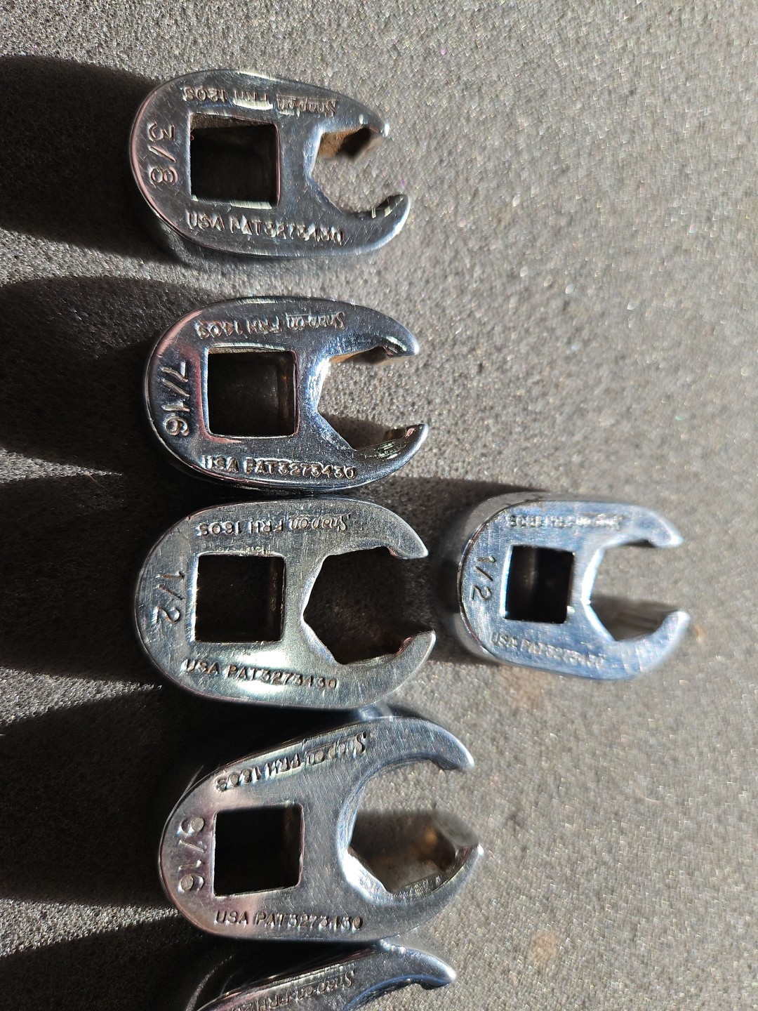 Snap On 8 Piece 3/8” Flare Nut Crow Feet Set 3/8” – 3/4” – FRH120S – FRH240S