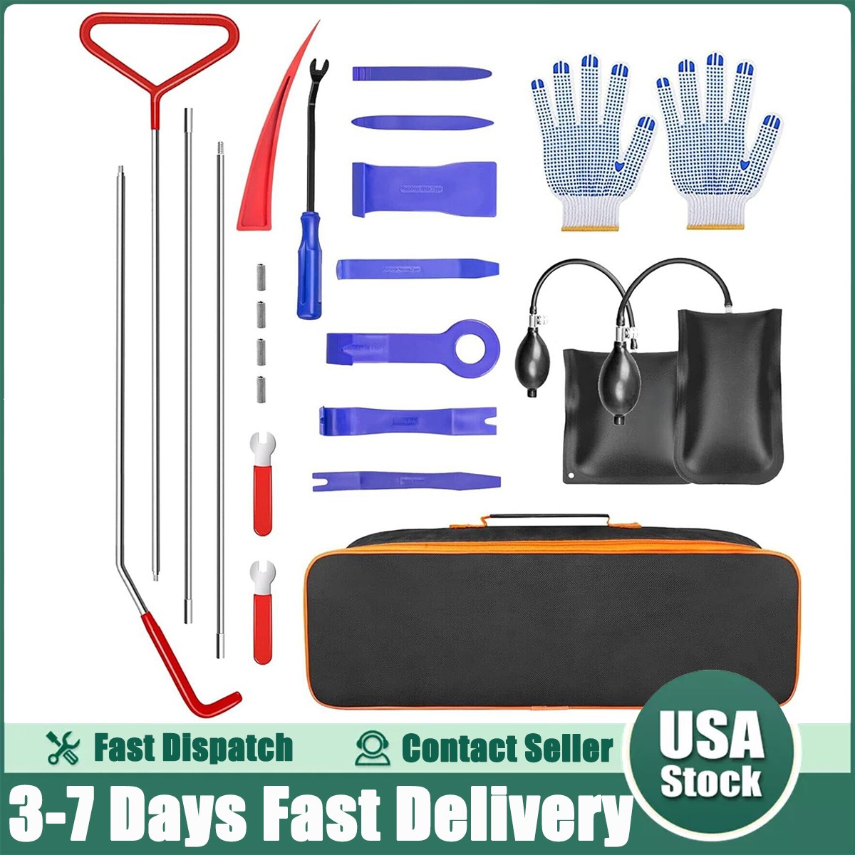 24Pc Professional Car Door Window Emergency Out Auto Open Repair Tool Kit Set US
