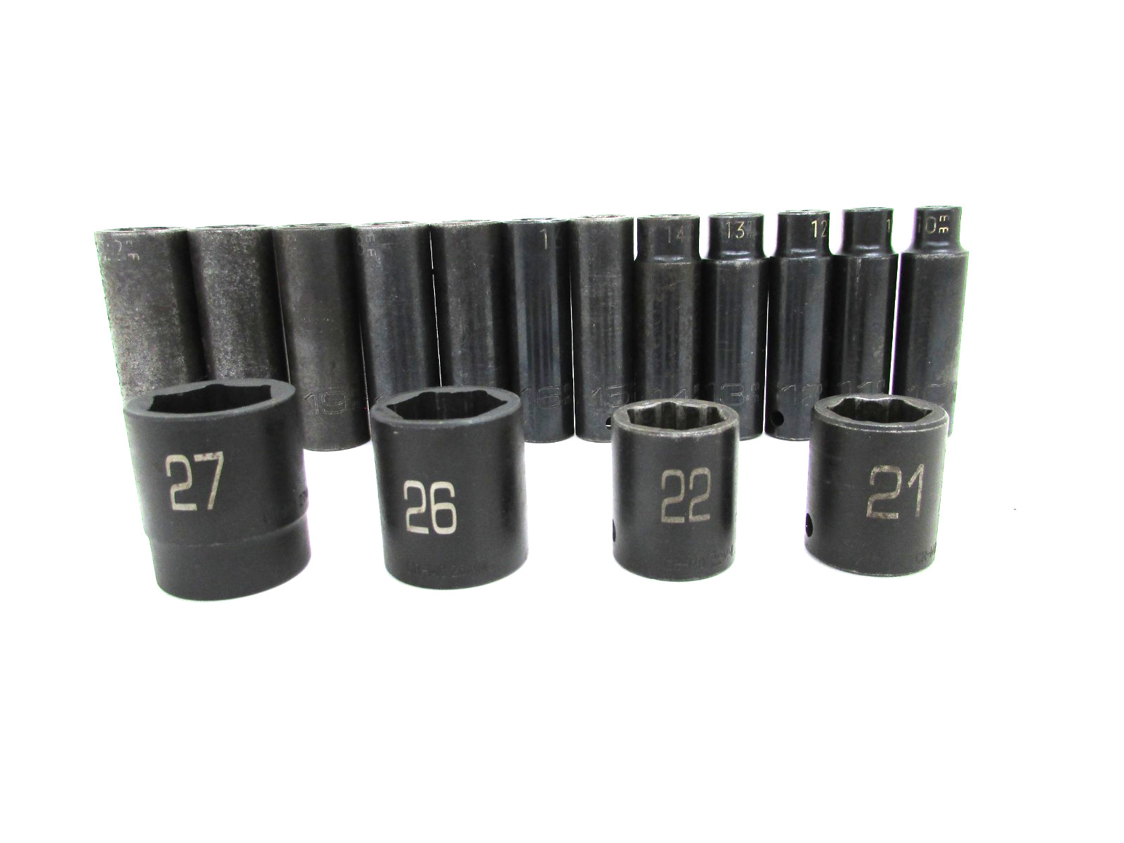 MATCO TOOLS 1/2” DRIVE METRIC DEEP IMPACT SOCKET SET, 6-POINT, USA