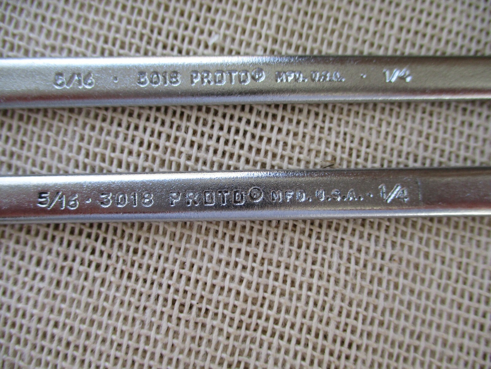 SET of (3)-NOS-«PROTO»#3018 5/16″x1/4″SAE-OPEN END WRENCH-USA-NEW OLD STOCK