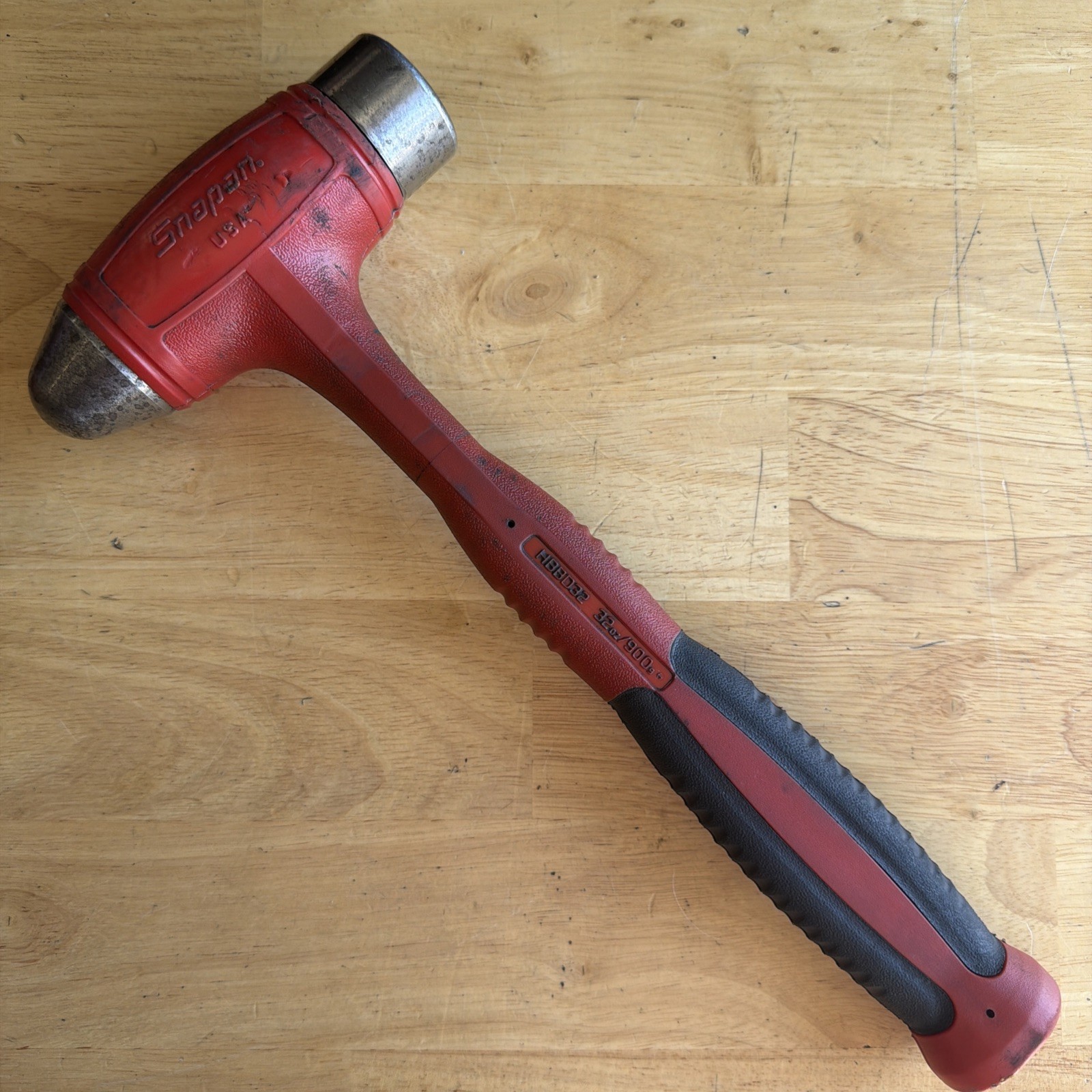 Snap On Tools 32 oz Ball Peen Dead Blow Hammer Red HBBD32 Made in USA