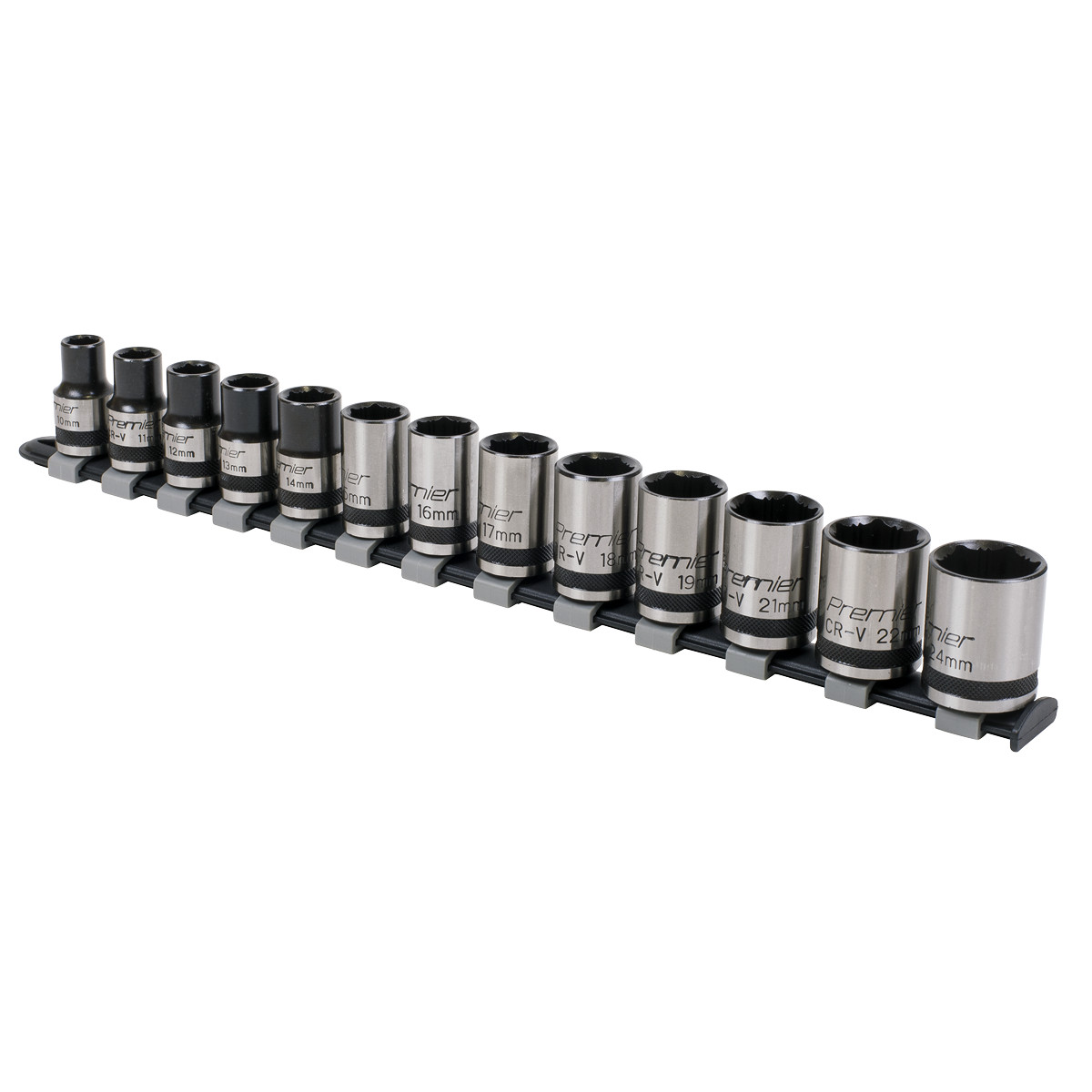 Sealey Socket Set 13 Pcs 1/2″ Square Drive Lock-On 6 Point Black Series AK2742B