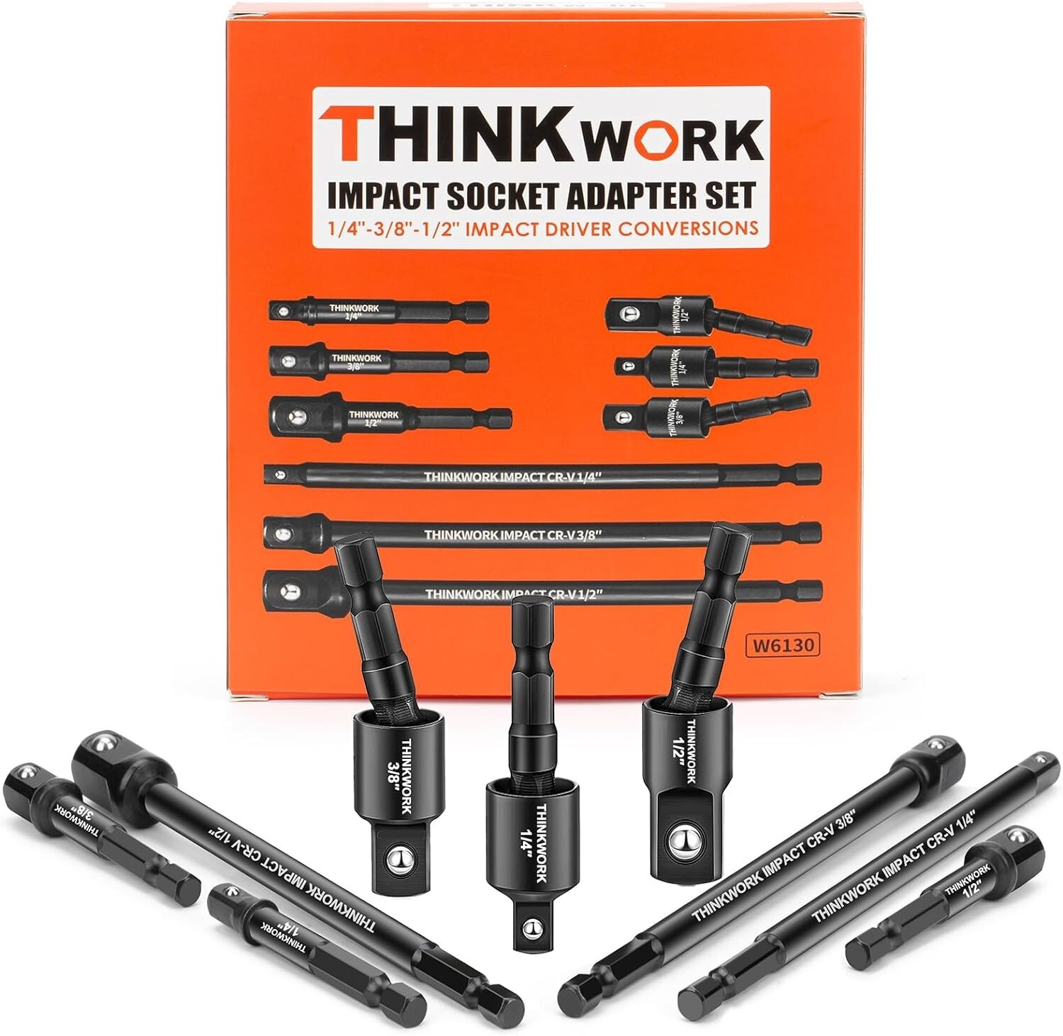 Premium 9-Piece Impact Socket Adapter Set – Chrome Vanadium Steel Durability