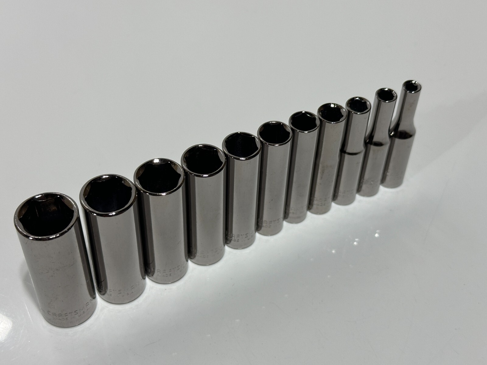 NEW Craftsman USA 11pc Metric 4mm-14mm Deep Socket Set – 1/4″ Drive – 6 Point