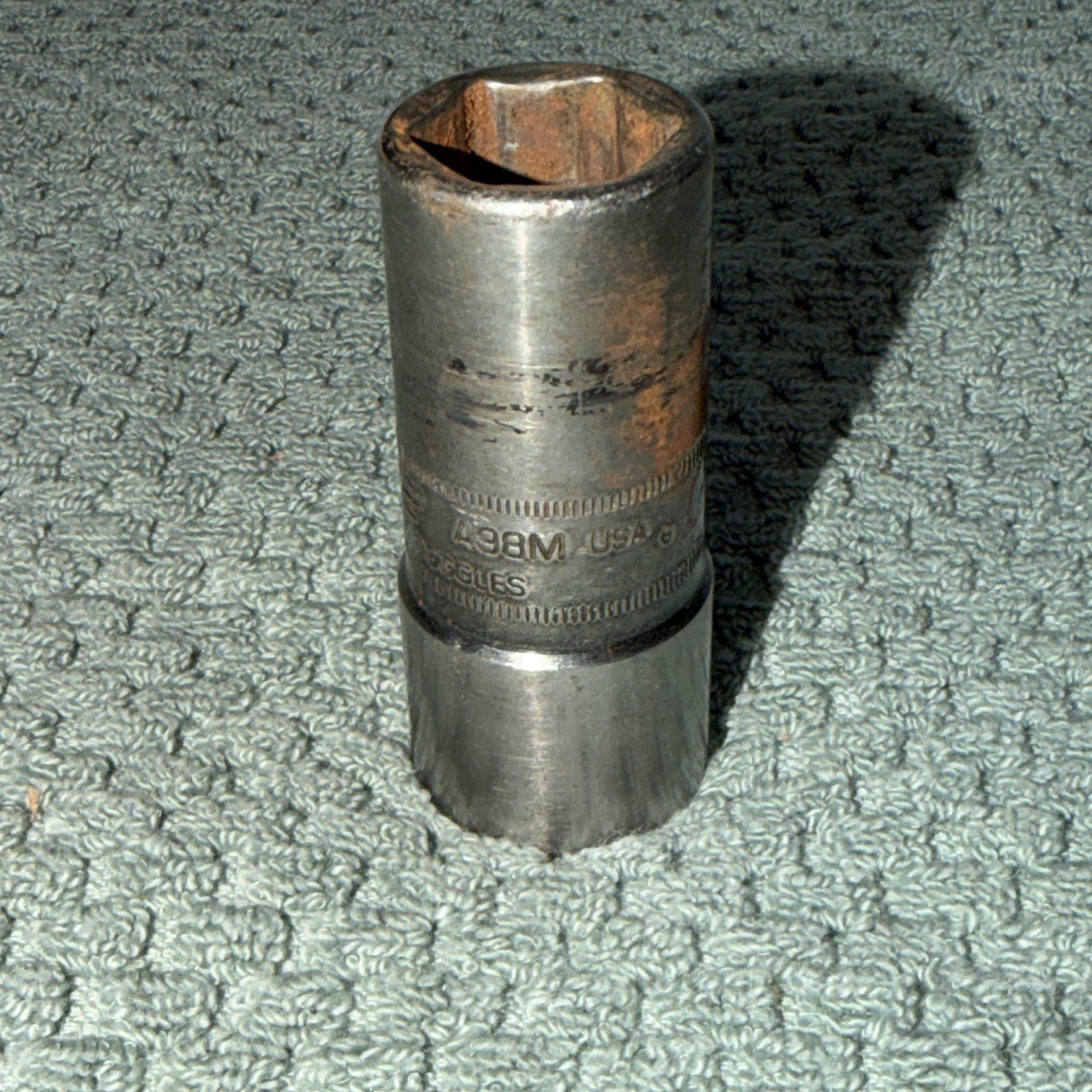SNAP ON A98M FLIP IMPACT SOCKET 19MM X 21MM USED GC 1/2″ DRIVE