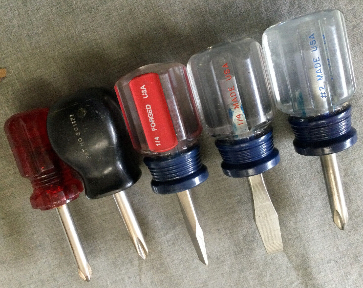 Vintage Stubby Screwdriver Lot Of 10 – Craftsman Stanley Snap-On Fuller