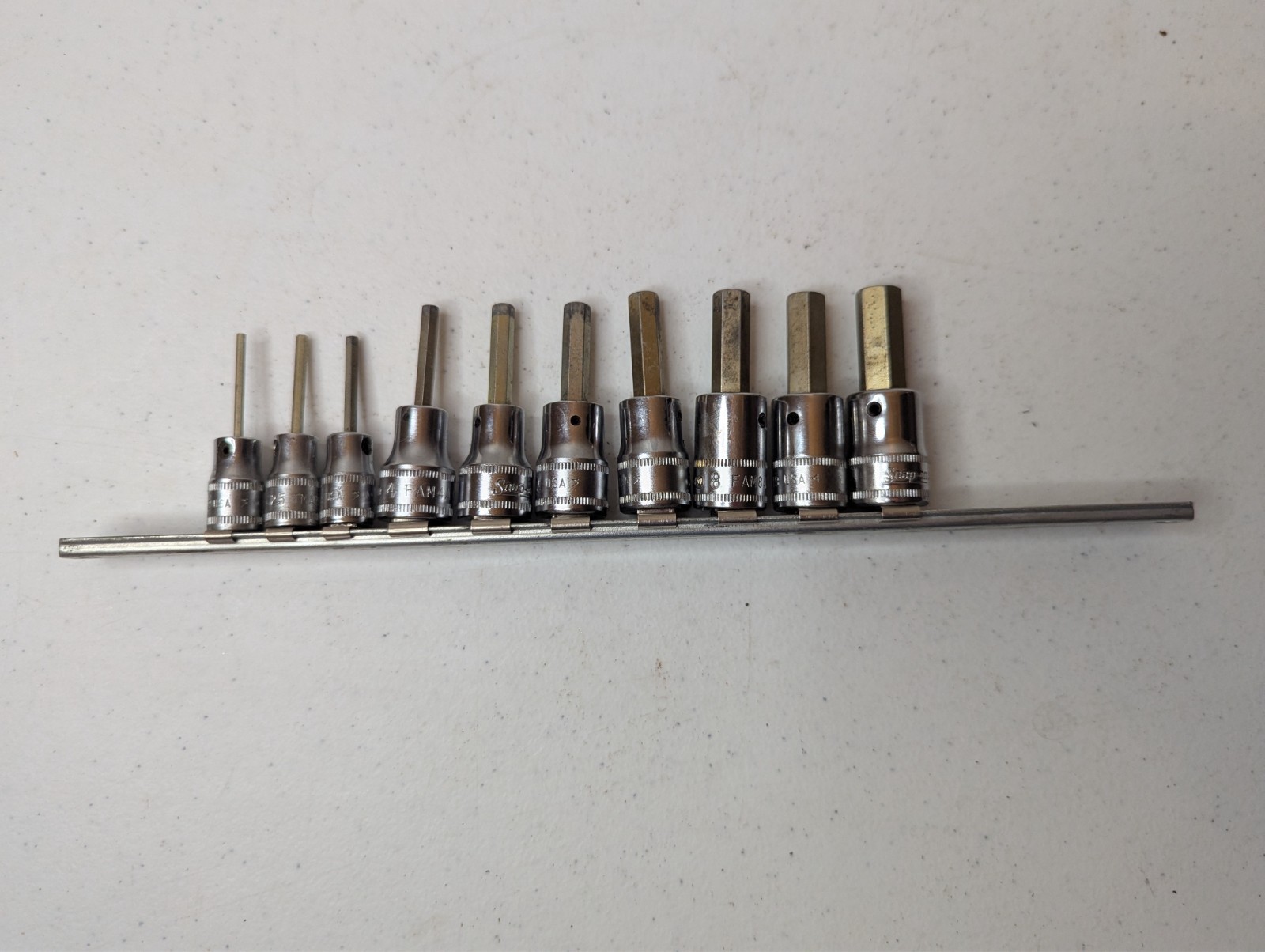 10pc Snap-on 1/4″ Drive Metric Hex Bit TMAM2/2.5/3 FAM4A/5A/6A/7/8A/9/10B