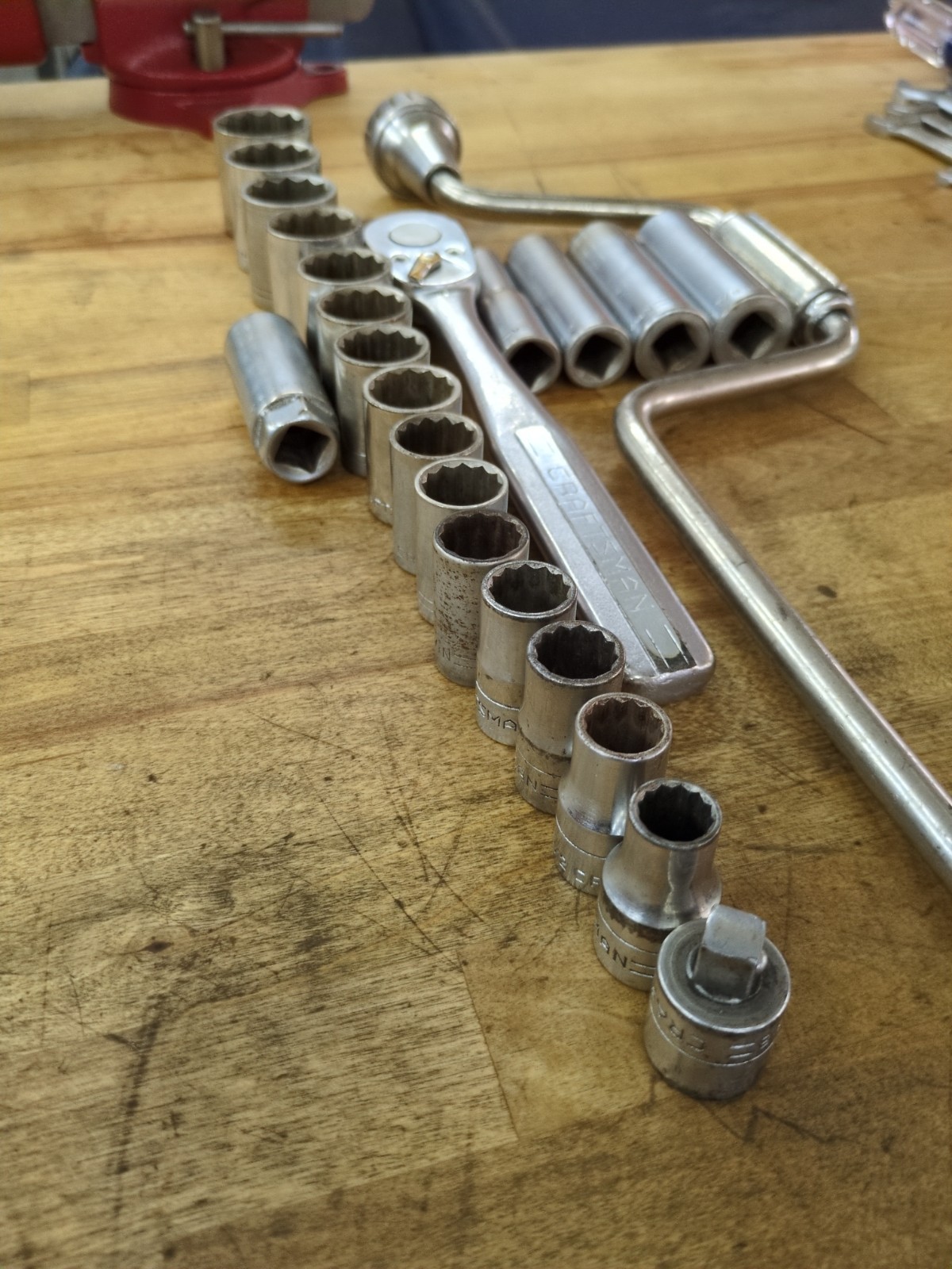 Craftsman Vintage =V= Series 23 Pc Ratchet Socket Set 1/2″ Drive 12 Pt USA