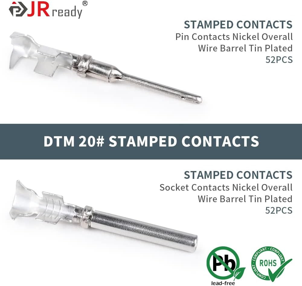 JRready ST6329-12 Deutsch DTM Gray 12 Pin Connector(4 12 PIN (4 Sets), Grey