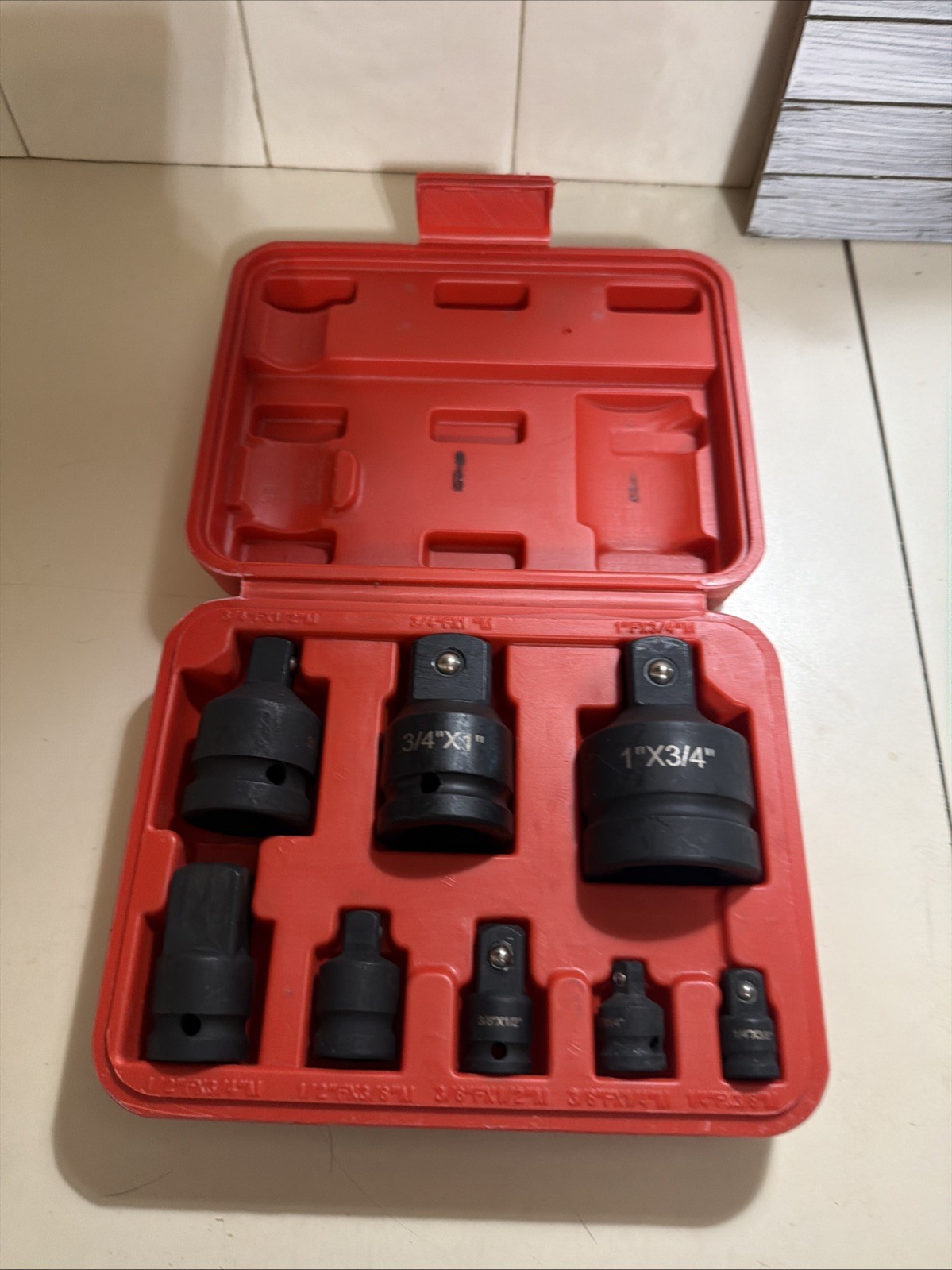 8Pcs Impact Socket Reducer Adapter Set Convertor Adaptors 1/4″ 3/8″ 1/2″ 3/4″ 1″
