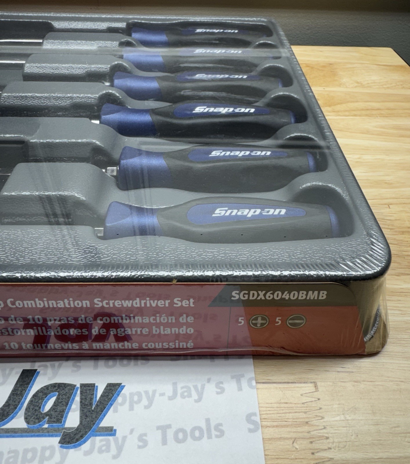 Snap-on Tools USA NEW 10pc BLUE Phillips & Flat Head Screwdriver Set SGDX6040BMB