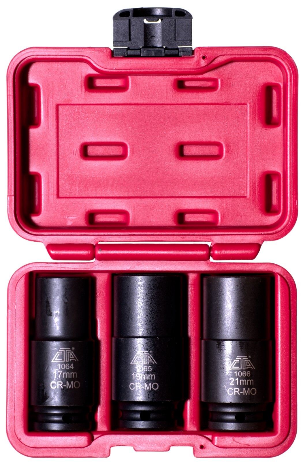 CTA 1069 – 3 Piece Crank Bolt Socket Set 17mm, 19mm & 21mm w/ Molded Storage Box