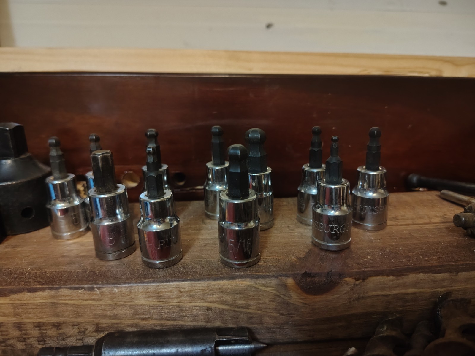 Pittsburg socket set 7hex 7 standard tall 11 short.