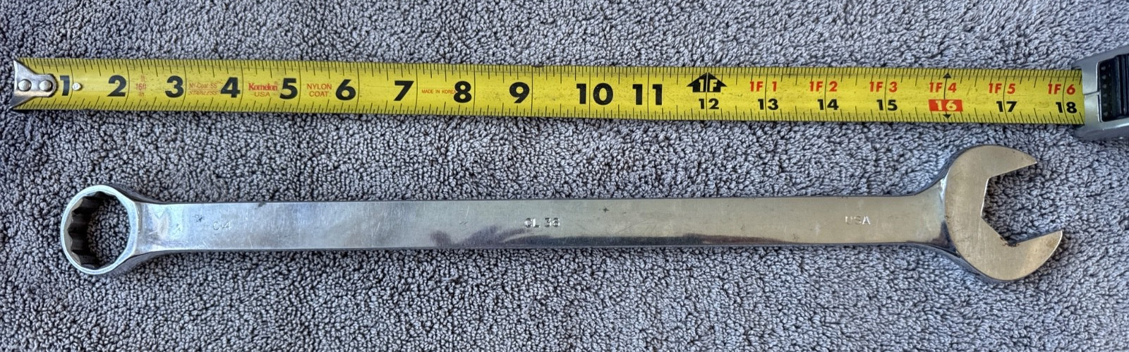 MAC Tools USA 1-1/8″ Full Polish Combo Wrench CL36 Pre-Owned NO OWNERS MARKS