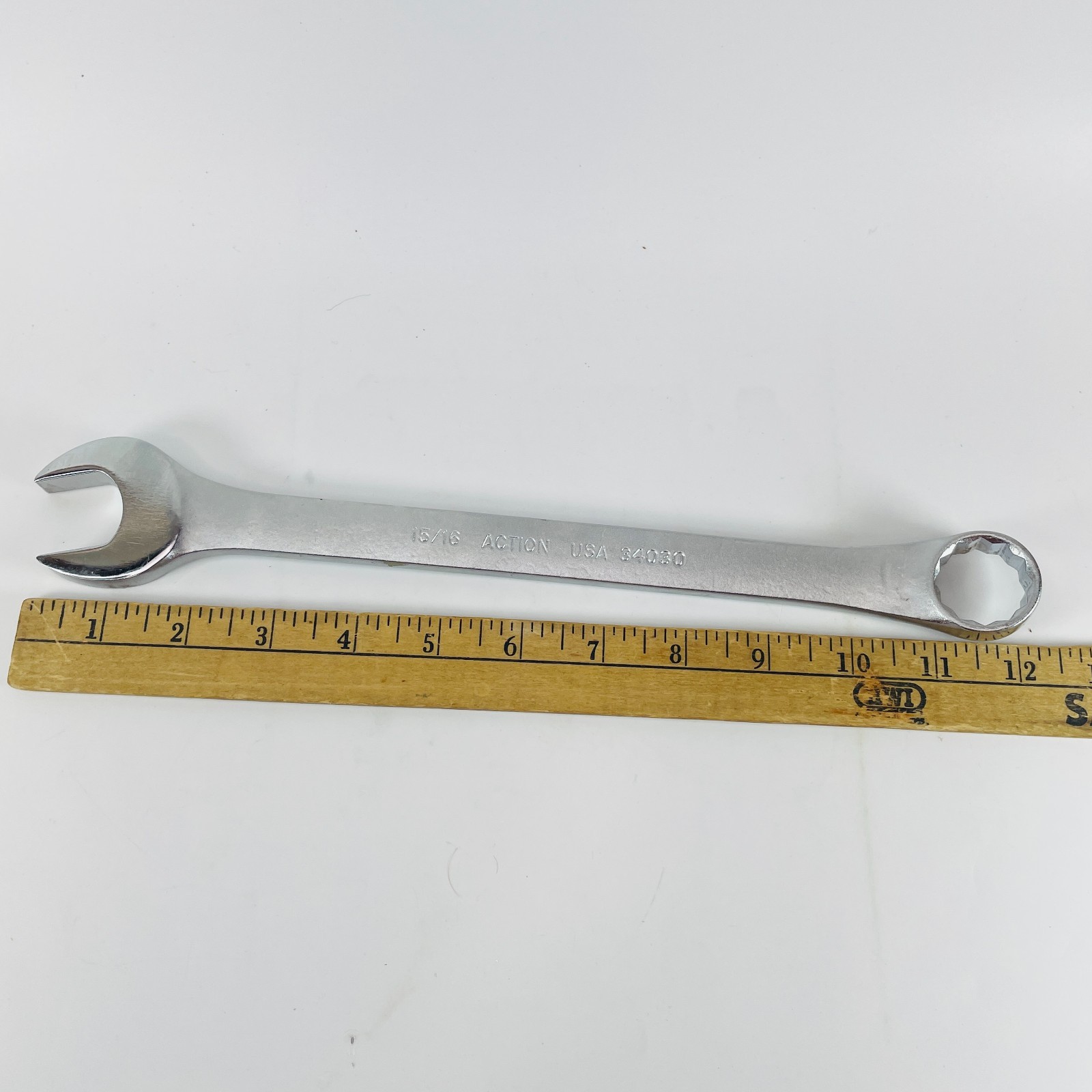 Action USA 15/16″ Combination Wrench 12pt 34030 SAE Standard Chrome Hand Tool