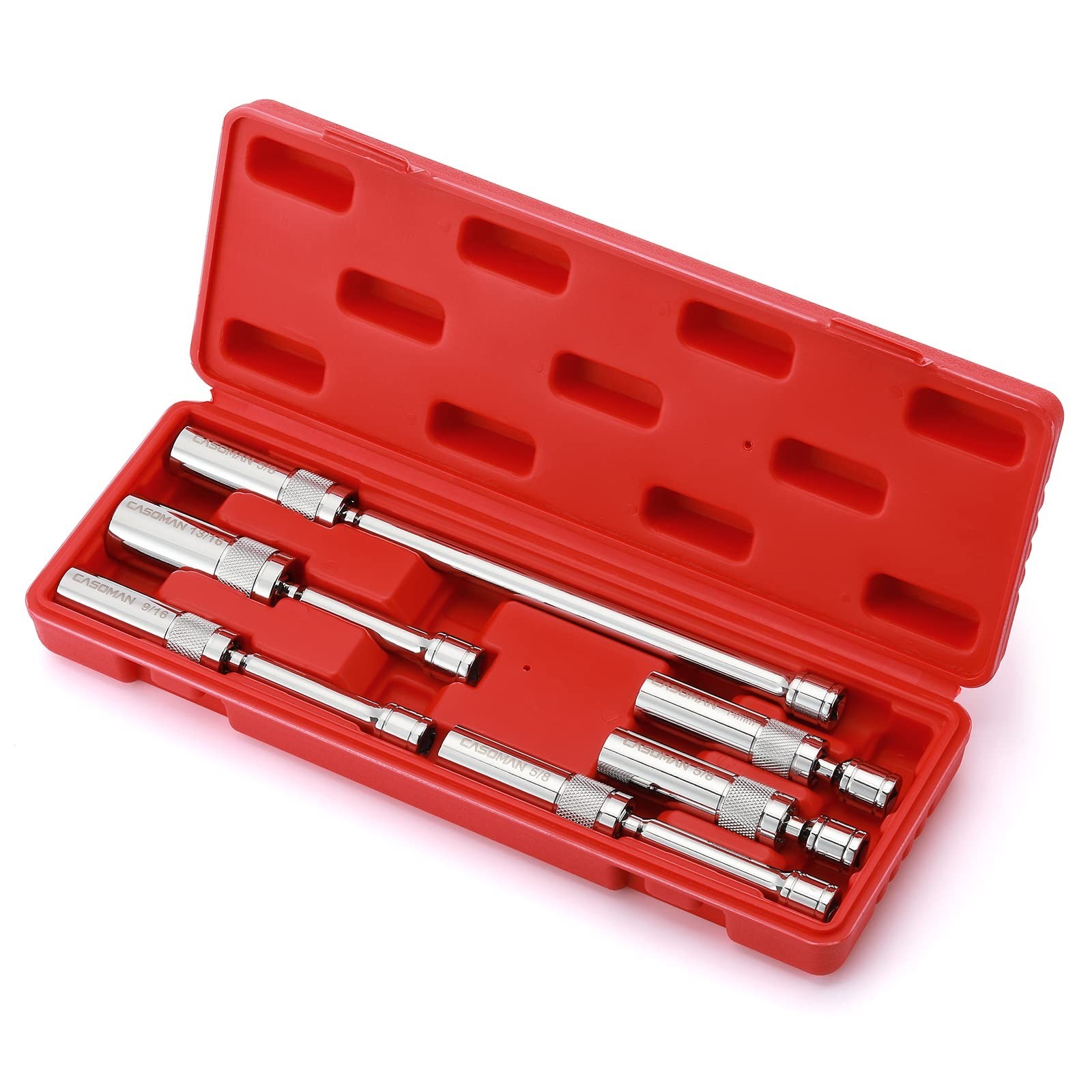 6PCS Magnetic Swivel Spark Plug Socket Set 3/8″ Drive – 9/16″, 5/8″, 13/16″, 14m