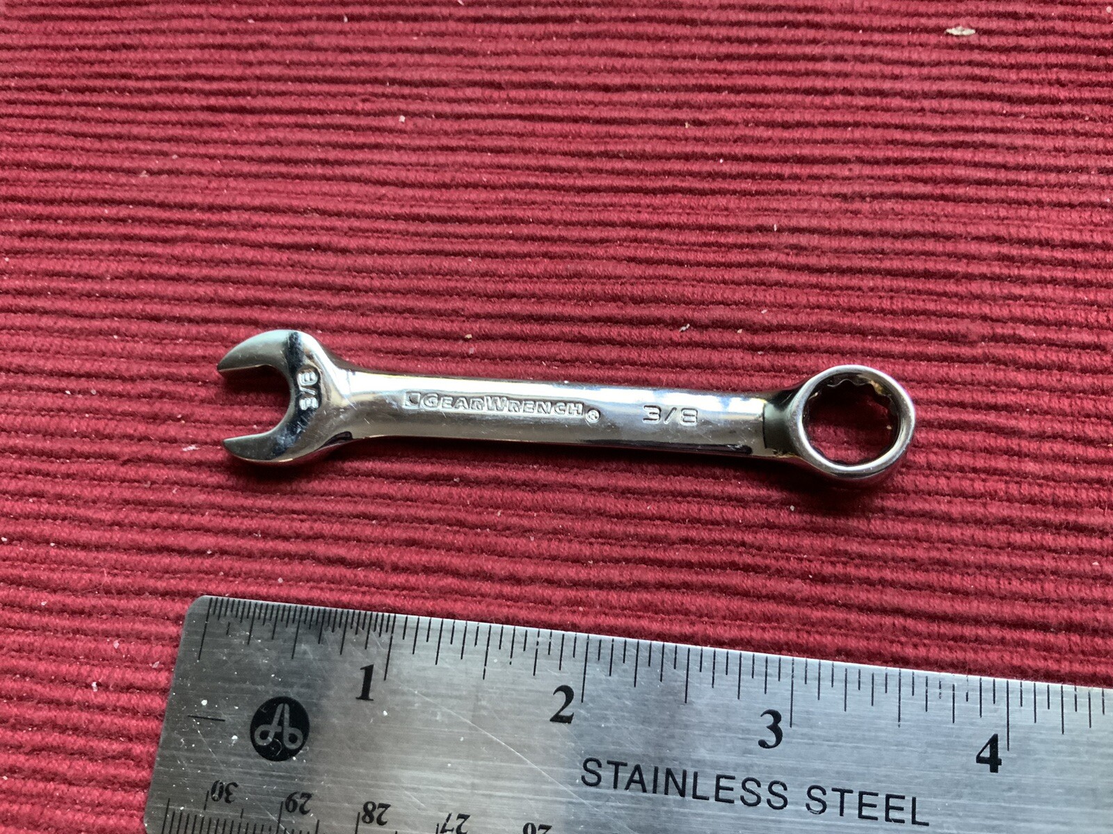 Gearwrench 81624 3/8” 12 Point SAE Stubby Full Polish Combination Wrenches