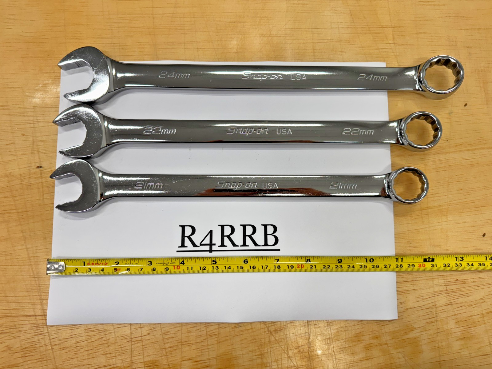 Snap-on Tools USA NEW 21 22 & 24mm Metric Flank Drive PLUS Combo Wrench Lot Set
