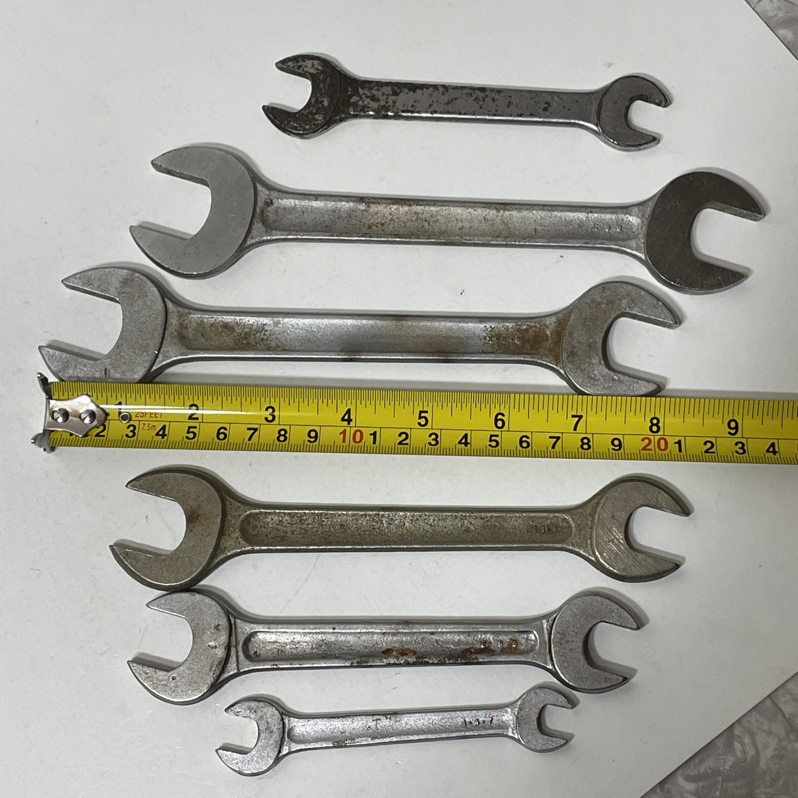 Lot of 6 Penens Corp 12pt Double Open End Wrench Tool Chicago USA VTG Recessed