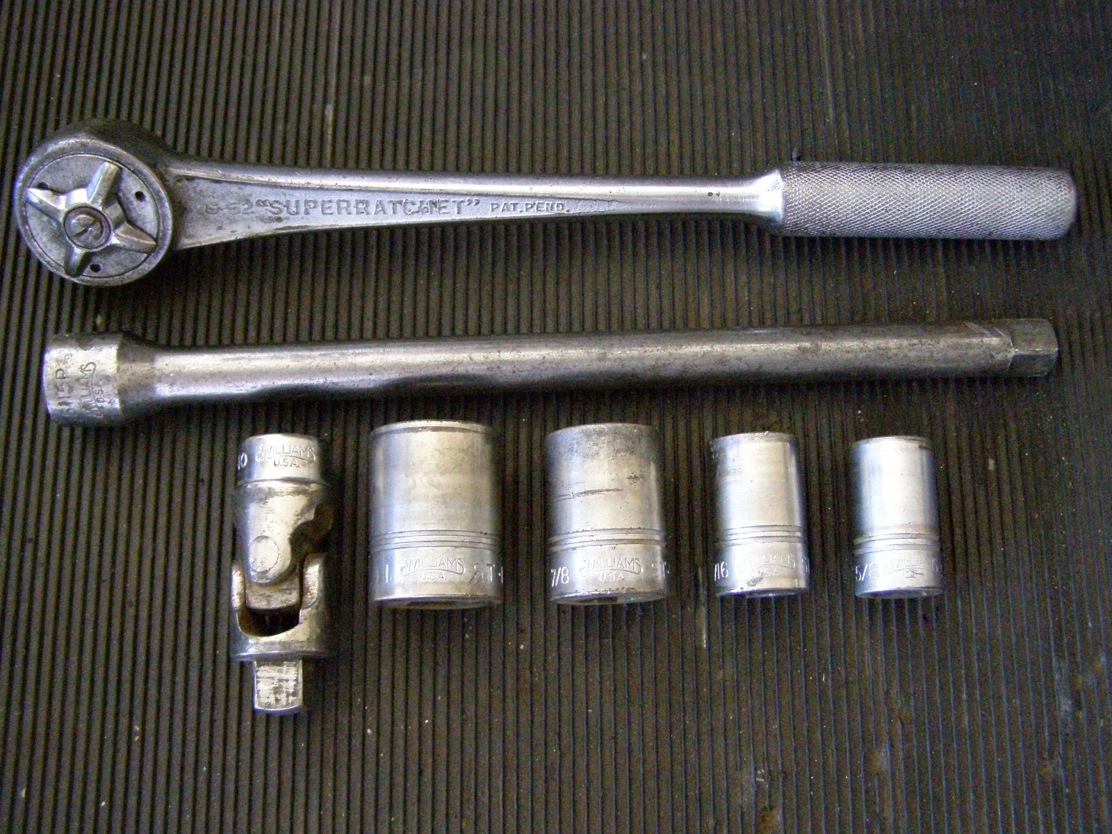USA Made J.H. Williams 1/2″ Drive SAE 7 Piece Ratchet/Socket Set USA Made