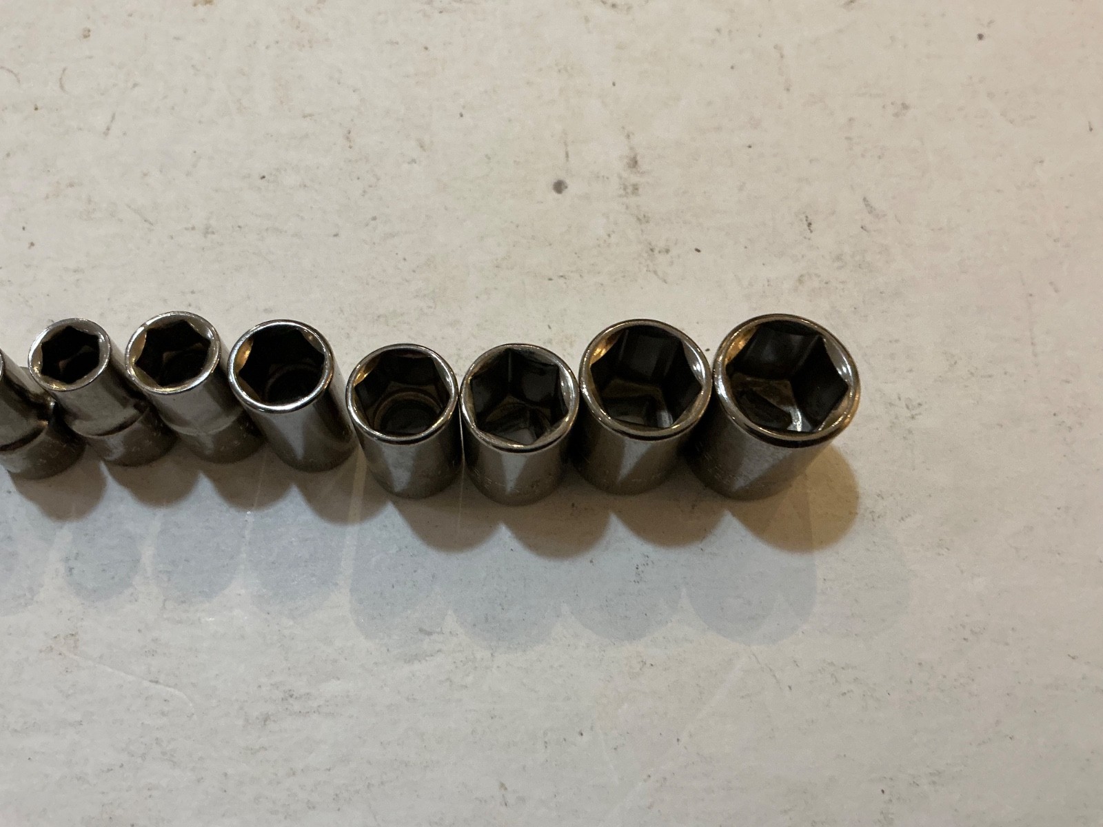 Vtg Craftsman 10 pc 1/4″ dr shallow 6 pt metric socket set 4mm-12mm USA made