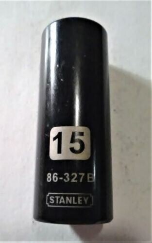 Stanley 15 mm x 3/8″socket 86-327B Black Chrome 6 Pt Free USA Shipping