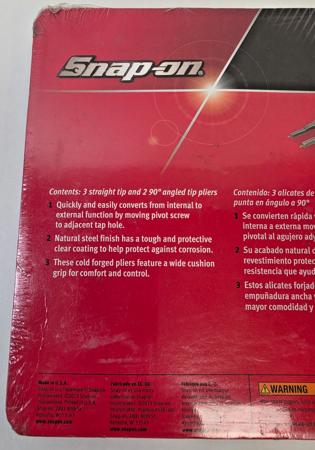 *NEW* Snap-On SRPC105 5 Piece Convertible Snap Retaining Ring Pliers Set RED