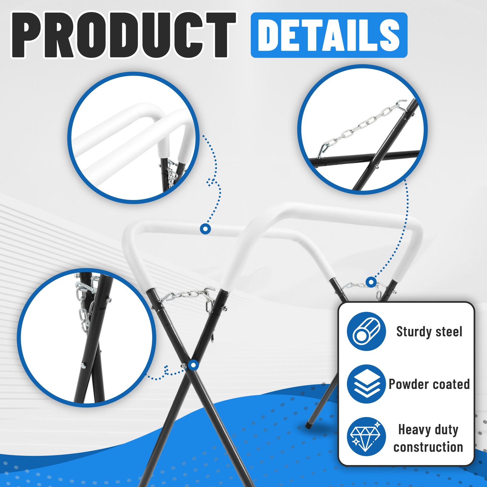Heavy Duty Work Stand Folding for Bumpers Fenders Doors Hoods Works 750 Pound
