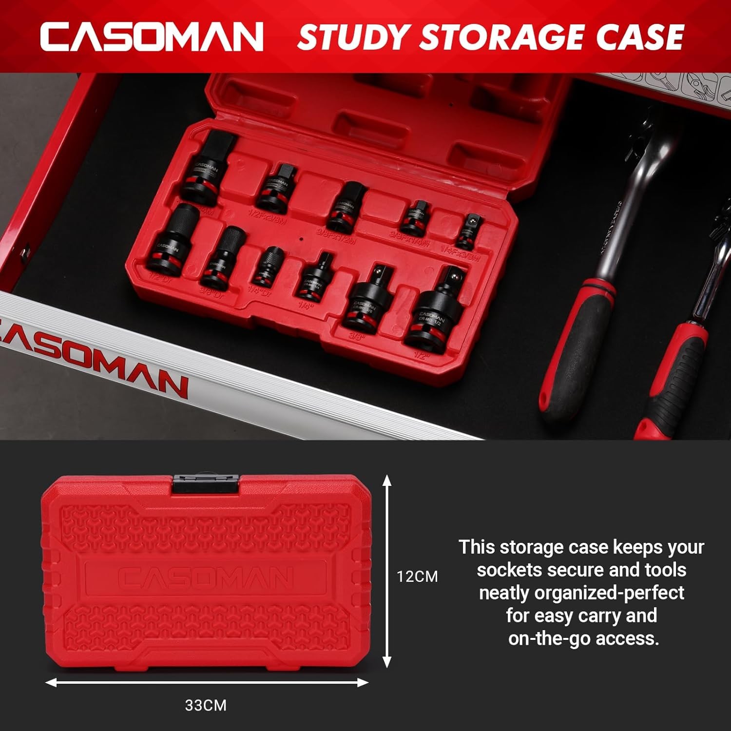11PCS Impact Socket Accessory Set Adapters and Reducers1/4″ Hex Converters