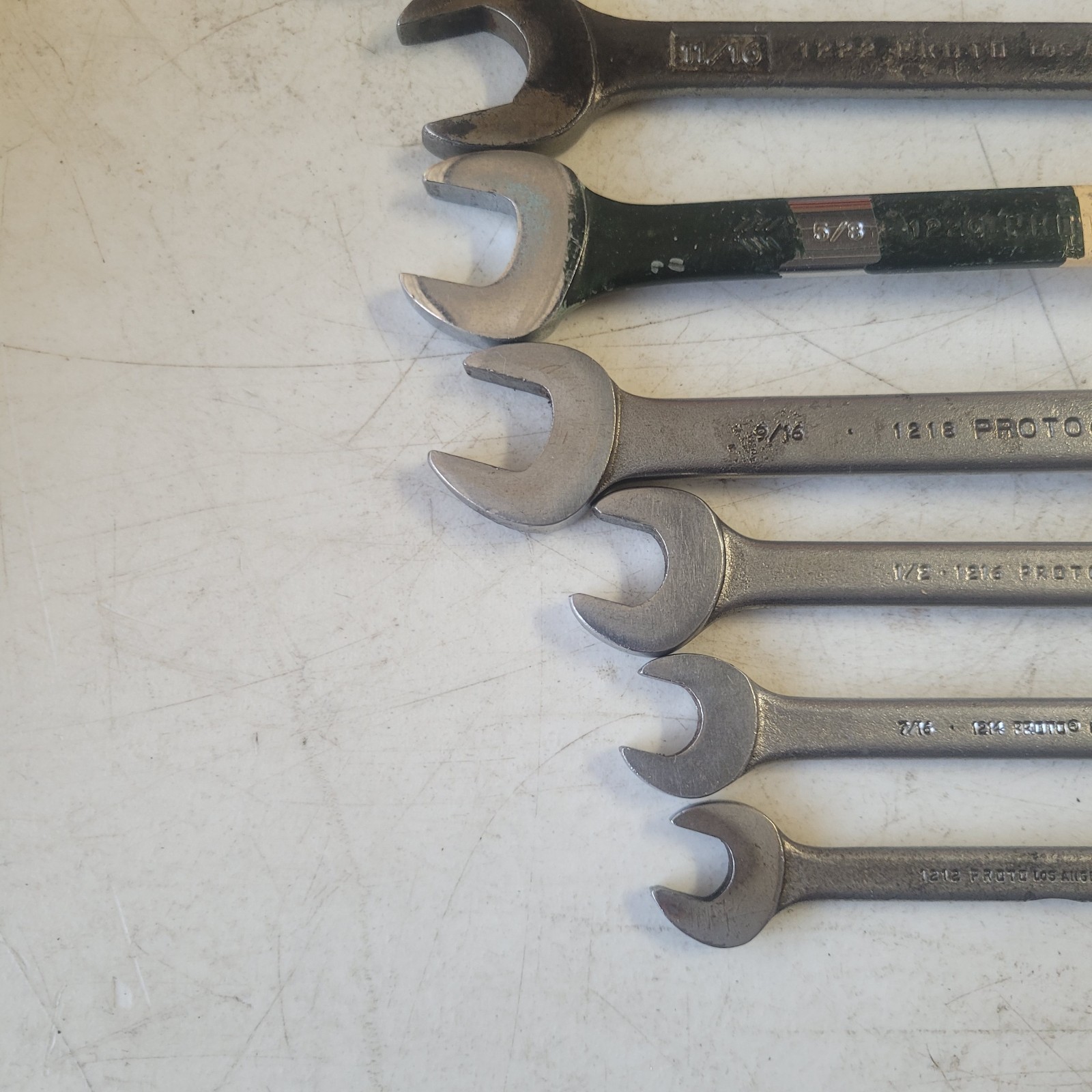 Vtg Proto Combination Wrench Set 11pc 12pt 3/8″-1″ 1212-1232 Professional Tools
