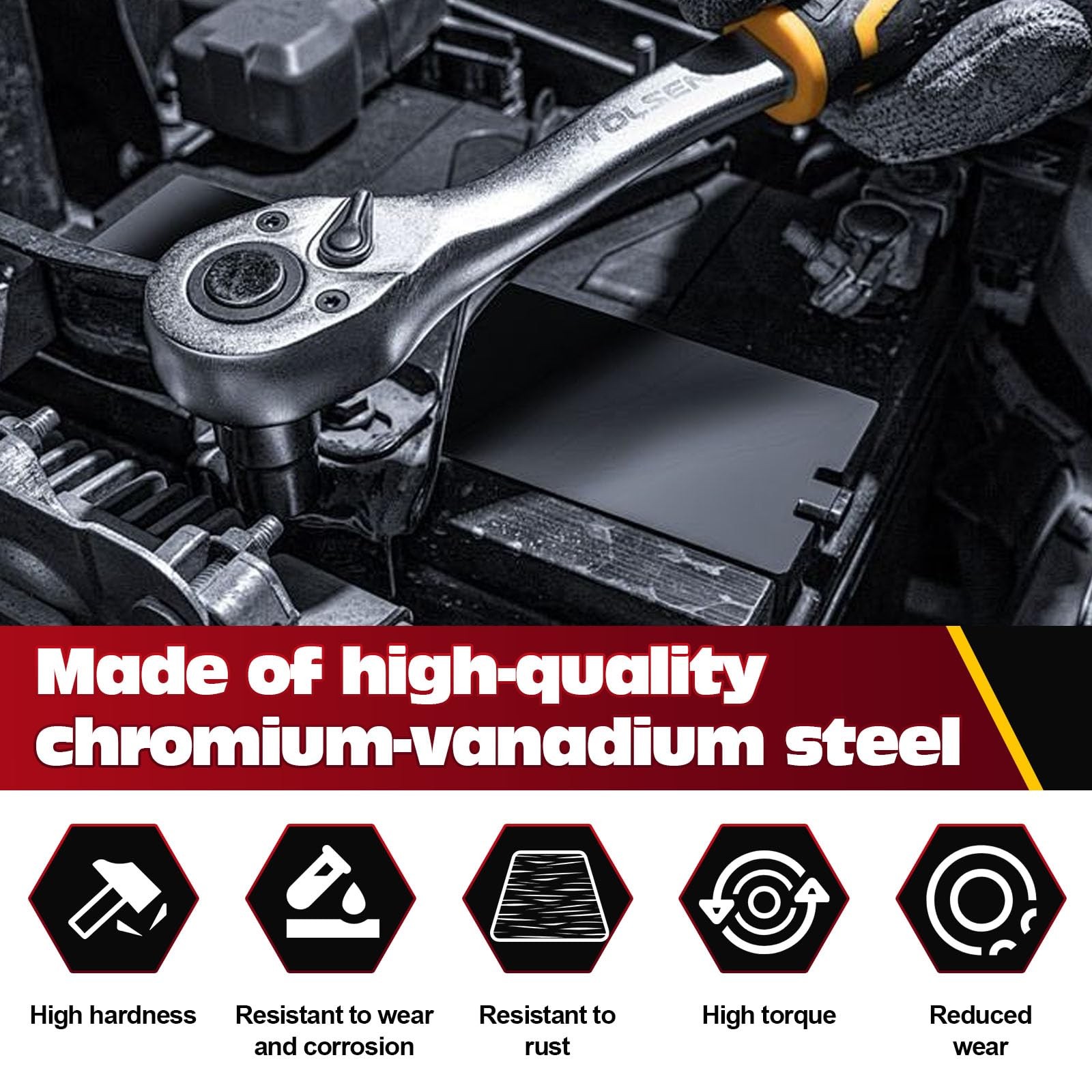 12PCS Metric Hex Bit Socket Set, Allen Socket Set 5-22mm (5, 6, 7, 8,