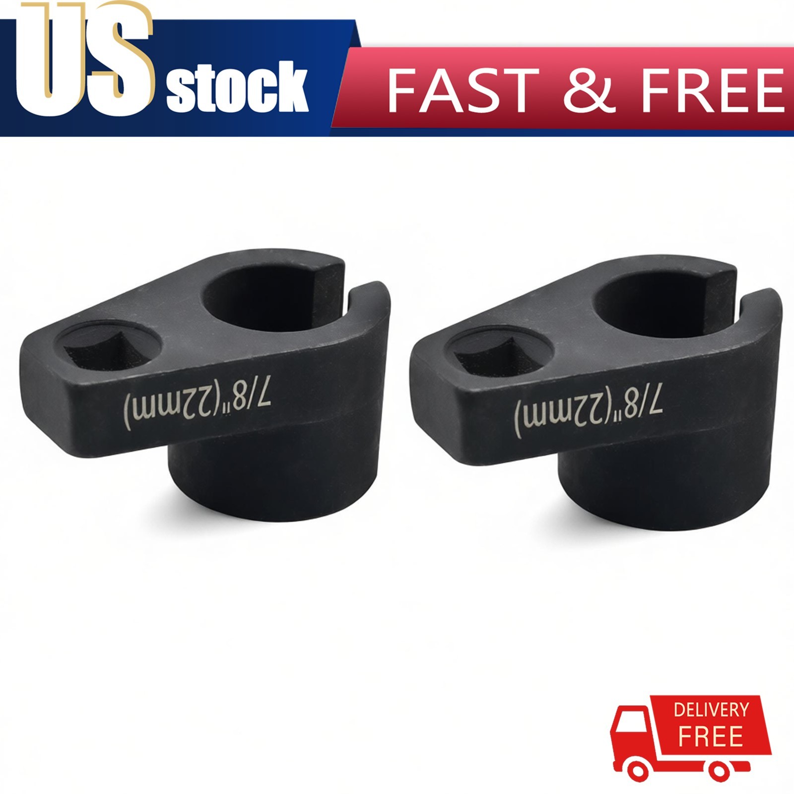 2*O2 Oxygen Sensor Socket Offset Wrench Remover Tool, 3/8-Inch Drive, 7/8-Inch