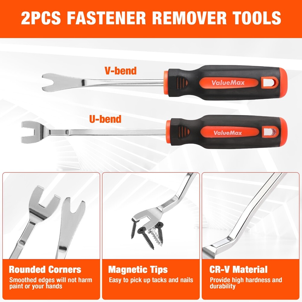 VALUEMAX 3PCS Heavy Duty Trim Removal Tool Staple Remover Pry Tools Clip Removal